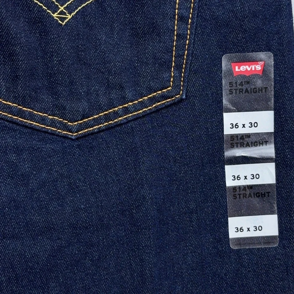 Levi's 514 Jeans Mens 36x30 Indigo Blue Denim Straight Fit Stretch Modern
